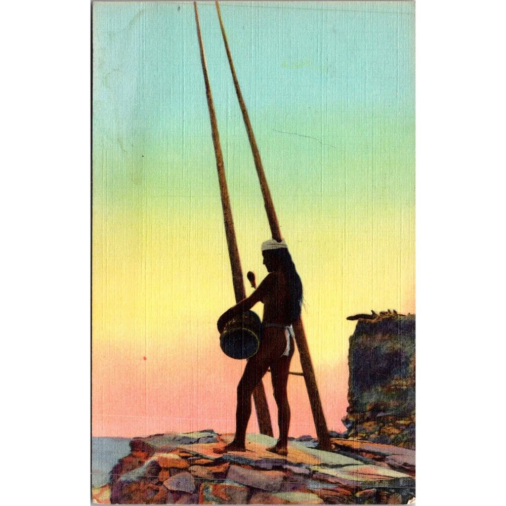 The Call of The Clan Figure of An Indian Athlete Vintage Postcard SP17-16